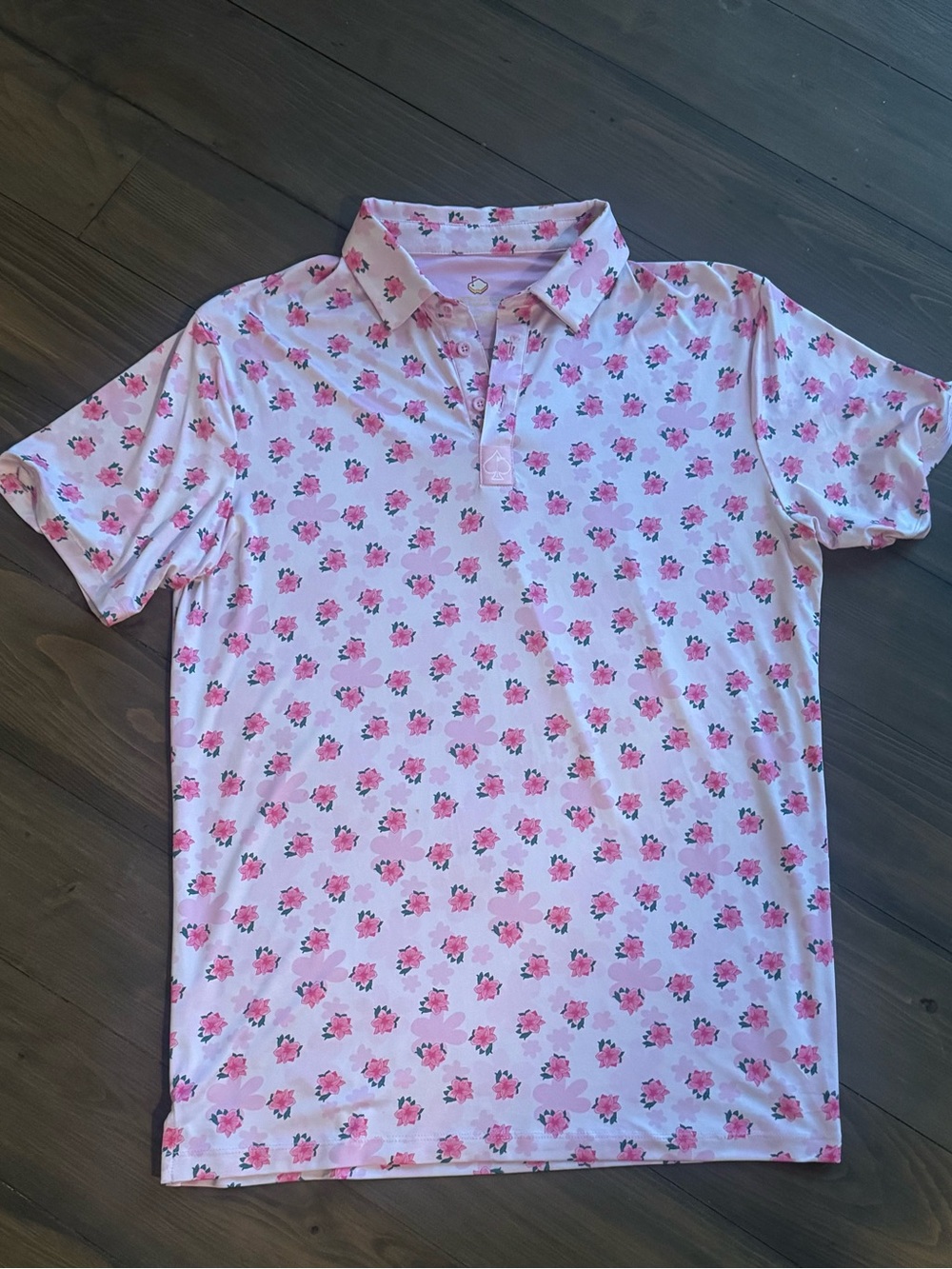 Pins and Aces Limited Edition Augusta 2024 Masters Azalea Polo Shirt SZ L Pink